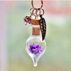 *5/$20* Dried Flower Vial Terrarium 925 HighQuality Sterling Silver 23” Necklace
